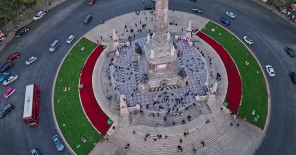 Ciudad México Aerial V34 Birds Eye View Drone Fly Angel — Vídeos de Stock