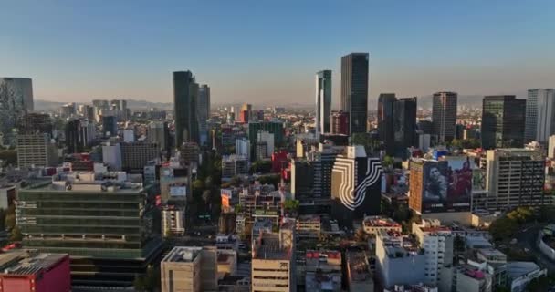 Mexico City Aerial V15 Filmische Drone Flyover North Roma Norte — Stockvideo