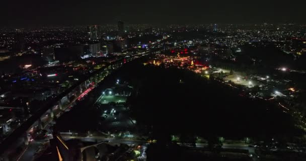 Cidade México V67 Aérea Drone Viaduto Lindamente Decorado Iluminado Santa — Vídeo de Stock