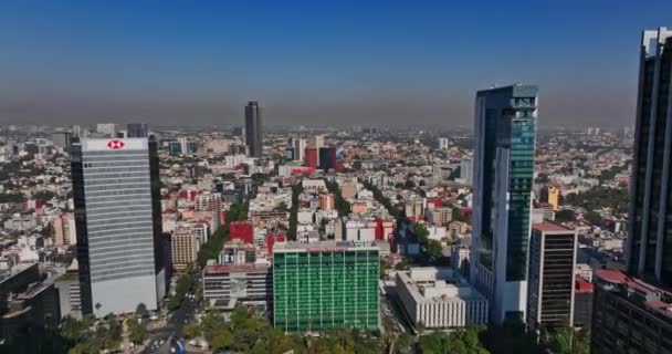 Ciudad México Aerial V37 Drone Reverse Flyover Juarez Neighborhood Capture — Vídeos de Stock