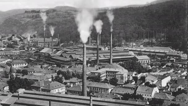 Efterverkans Sammansättning Gammal Stålfabrik Fabrik — Stockvideo