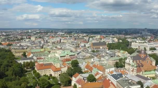 Aerial Establishing Shot Greater Krakow Polonia Hermoso Día Verano — Vídeos de Stock