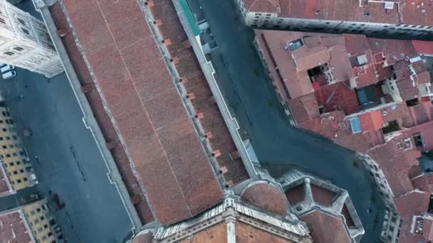 Top Birds Eye View Florence Duomo Shove Krásná Barevná Střecha — Stock video