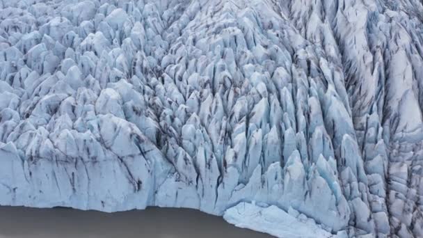 Muhteşem Fjalsrln Buzulunda Sivri Uçlu Buz Tabakaları — Stok video