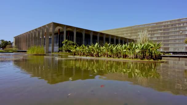 Utanför Utrikesministeriet Brasilien Ministrio Das Relaes Exteriores Mre Itamaraty — Stockvideo