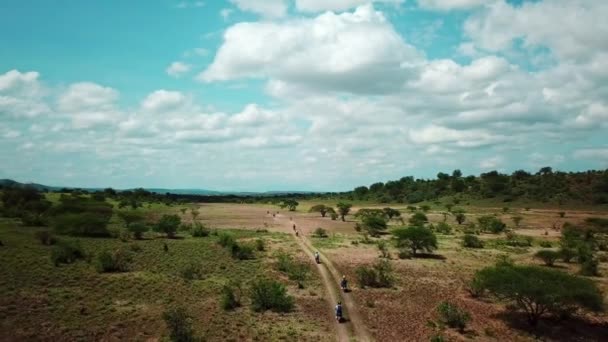 Riders Safari Tours Belül Nemzeti Park Közelében Lake Magadi Kenyában — Stock videók