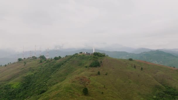 Superbe Antenne Rapide Pour Fermer Les Images Statue Cristo Rey — Video