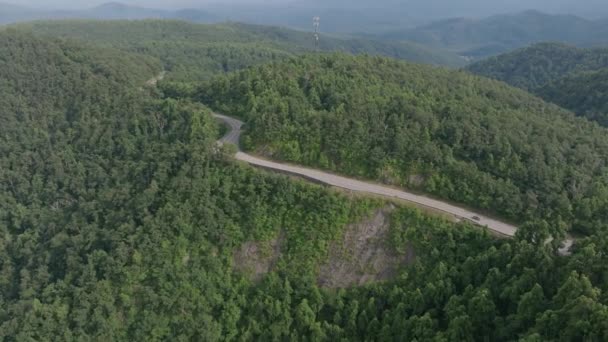 Geniş Hava Görüntüleri Güney Virginia Nın Puslu Yeşil Dağları Vadileri — Stok video