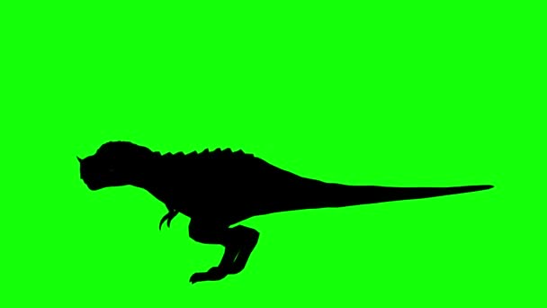 Silhouette Mostro Creatura Fantasia Rex Con Attacco Tromba Sullo Schermo — Video Stock