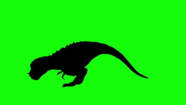 Silhueta Uma Criatura Fantasia Monstro Rex Com Chifre Ocioso Tela — Vídeo de Stock