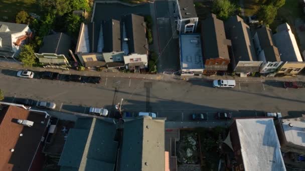 Drone Disparo Calle Principal Del Centro Coupeville — Vídeo de stock