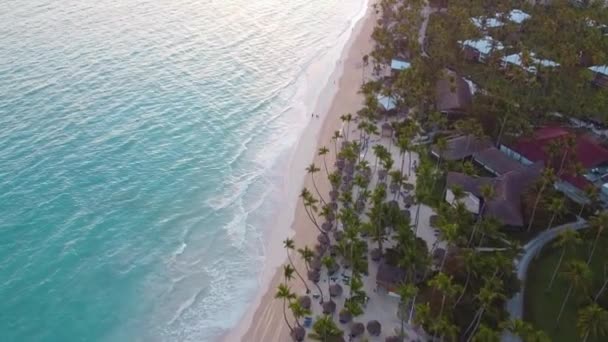 Strzał Drona Powietrza Oceanu Republice Dominikańskiej Łodzi Pogotowiu — Wideo stockowe