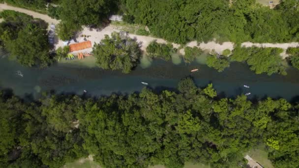 Persone Che Remano Sul Barton Creek Estate Austin Usa Birds — Video Stock