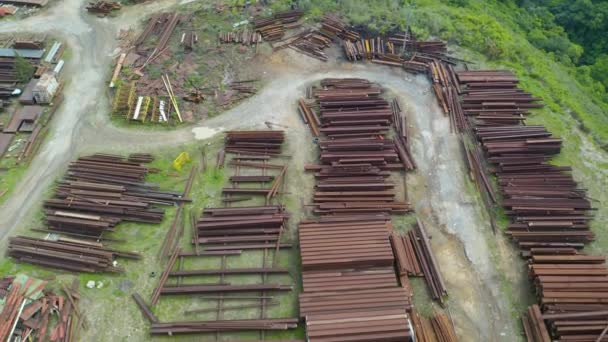 Die Luftaufnahme Eines Holzlagers Guatemala City Der Hauptstadt Guatemalas Mittelamerika — Stockvideo