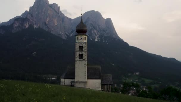 Valentin Kilisesi Dolomites Güney Tyrol Talya Destansı Bir Ortam — Stok video