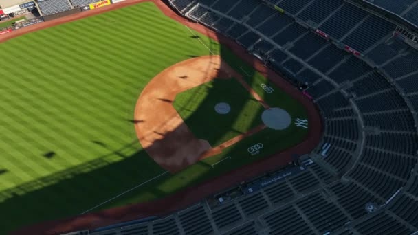 Stadionie Jankesów Nagranie Lotnicze Wnętrza Pola Mlb New York Yankees — Wideo stockowe