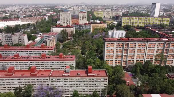 Backwards Shot Residential Living Place Tlatelolco Green Areas Mexico City — Stock Video