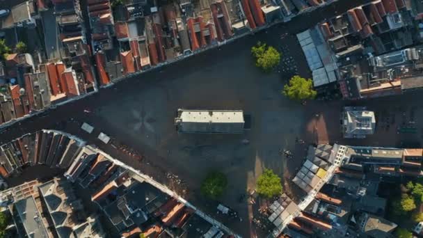 Gouda Nın Hollanda Gouda Daki Şehir Merkezindeki Yüzyıl Belediye Binasının — Stok video