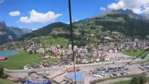 Gopro Timelapse Stoupání Gondoly Gondola Vyleze Horu Jít Přes Jedle — Stock video