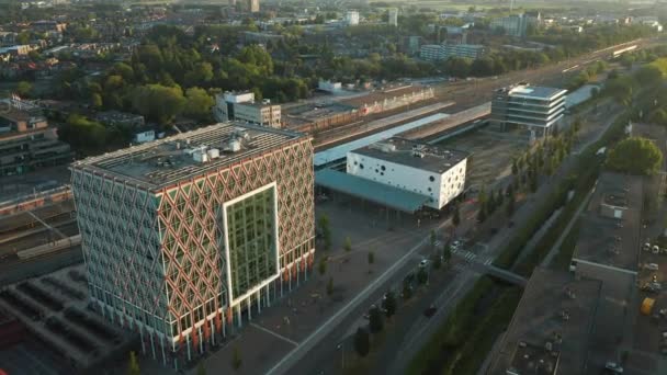 Burgemeester Jamessingel Street New City Hall Building Cinema Gouda Rabobank — Stock video