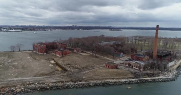 Mass Unmarked Graves Hart Island Nova Iorque Filmagem Aérea Drones — Vídeo de Stock