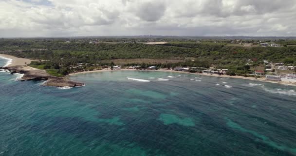 Vista Aerea Che Domina Spiaggia Jobos Costa Puerto Rico Stati — Video Stock