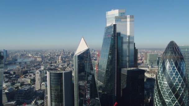 Vista Panoramica Aerea Dello Storico Skyline Del London Financial District — Video Stock