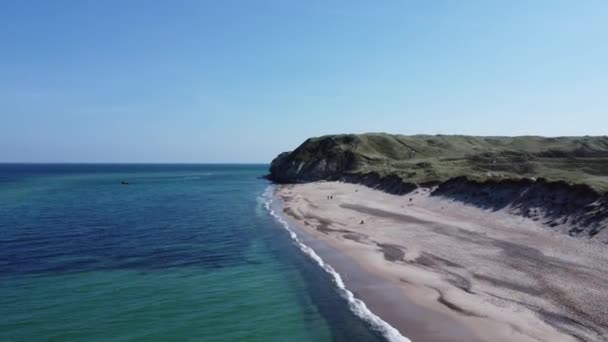 Well Known Cliffs Bulbjerg North Sea Denmark Breathtakingly Beautiful Weather — Stock Video