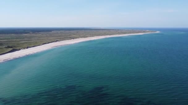 Τέλεια Λευκή Παραλία Στη Βόρεια Θάλασσα Bulbjerg Στα Βορειοδυτικά Της — Αρχείο Βίντεο