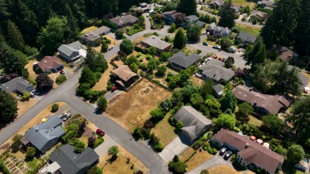 Sıcak Bir Yaz Gününde Langley Washington Daki Evlerin Yukarıdan Çekimleri — Stok video