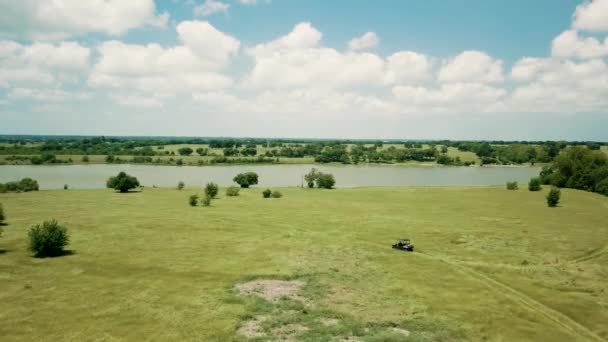 Drohnenaufnahmen Von Der Landseite Texas Hoch Und Weit Weg Vom — Stockvideo
