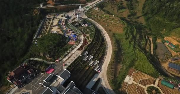 Aerial View Modern Sunworld Fansipan Legend Tourist Attraction Sapa Vietnam — Stock Video