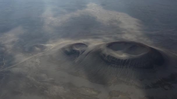 Ijslandse Vulkaan Crater Europa Terugtrekken Vanuit Lucht — Stockvideo