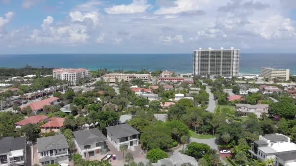 Miami Gebied Buurt Door Oceaan Strand Drone Schot — Stockvideo