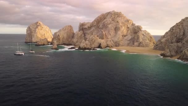 Berühmter Strand Von Cabo Bei Schönem Sonnenuntergang — Stockvideo