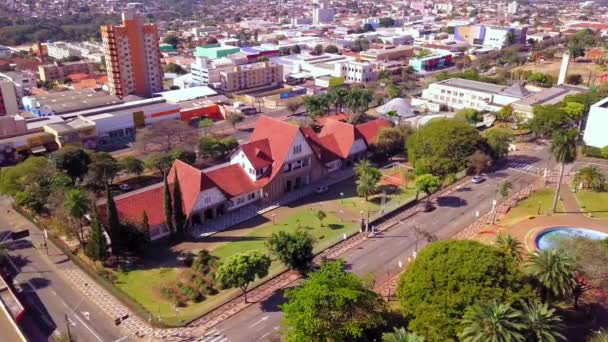 Schöne Luftaufnahme Des Londrina Historical Museum Bundesstaat Parana Brasilien — Stockvideo