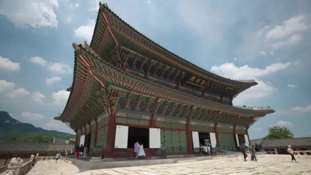 Thronsaal Des Königs Von Geunjeongjeon Gyeongbokgung Palast — Stockvideo