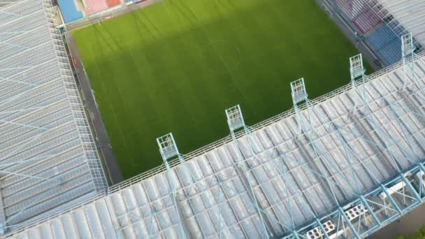 Vista Aérea Arriba Hacia Abajo Del Estadio Henryk Reyman Hogar — Vídeo de stock