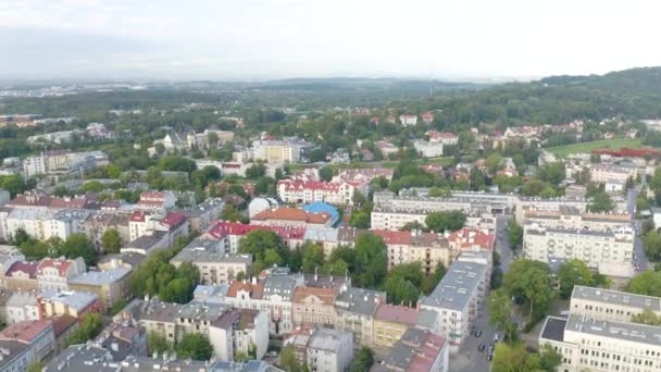 Lot Dronem Nad Krakowem Polska Chłodny Letni Dzień — Wideo stockowe