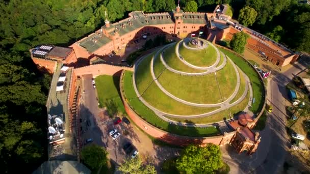 Kosciuszko Mound Kopiec Kociuszki Krakow Famous Landmark Poland 무인기 — 비디오