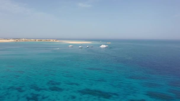 Drone Aéreo Barcos Atracados Somabay Mar Vermelho — Vídeo de Stock