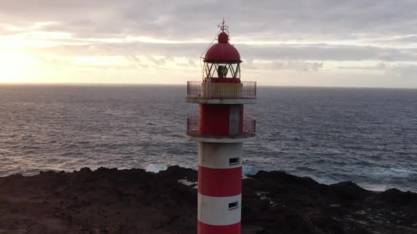 Torre Casa Luz Ilha Espanhola Gran Canaria Faro Sardina — Vídeo de Stock