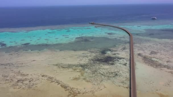 Drone Aéreo Tiro Belo Cais Somabay Mar Vermelho Egito — Vídeo de Stock