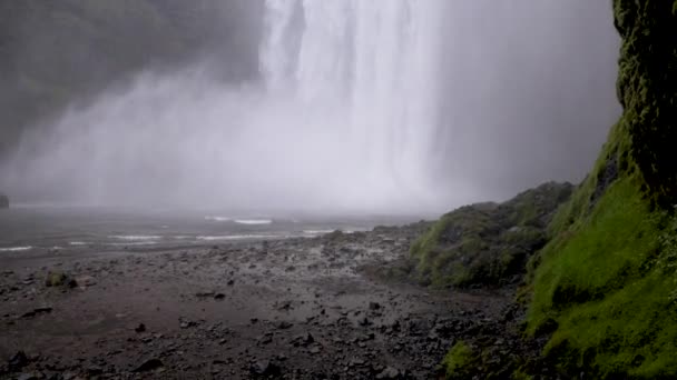 Seljalandsfoss Falls Iceland Gimbal Video Low Stable — Stock Video