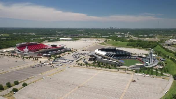 Kansas City Chiefs Stadion Arrowhead Kansas City Royals Stadion Baseballowy — Wideo stockowe