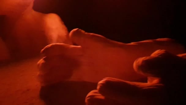 Velencei Biennále 2022 Telepítés Piros Fekete Fény Képkocka Másodpercenként Másodperc — Stock videók