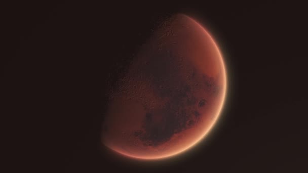 来自大气明亮的空间旋转射击的现实火星 — 图库视频影像