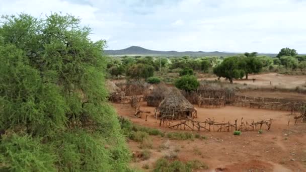 Maisons Toit Chaume Tribu Hamar Dans Vallée Omo Sud Ethiopie — Video