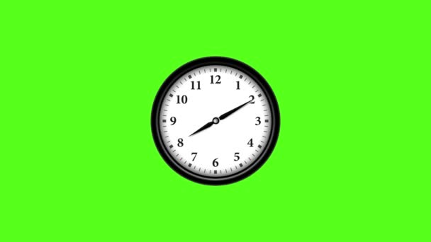 Tijden Vliegen Time Flies Animatie Wall Watch Ikoon Groen Scherm — Stockvideo