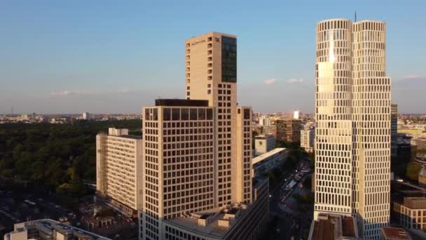 Distrito Charlottenburg Com Tiergarten Zoológico Bikini Berlin Vista Aérea Tirar — Vídeo de Stock